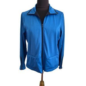 Kim Rogers Blue Zip Up, Lightweight Jacket, Size Large